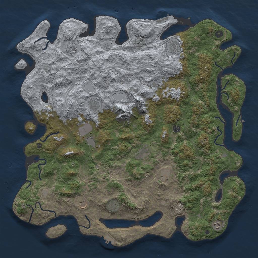 Rust Map: Procedural Map, Size: 5000, Seed: 20220214, 18 Monuments