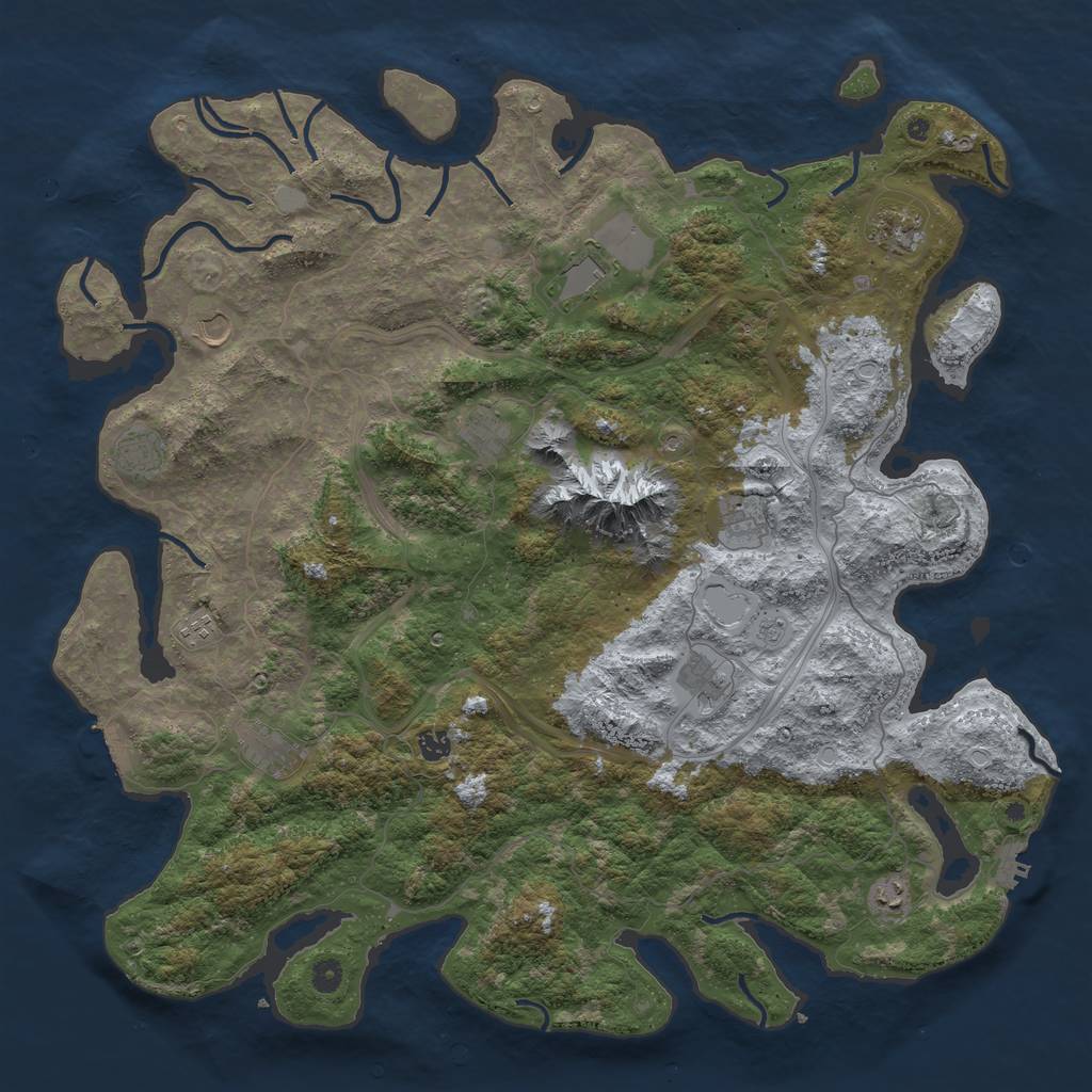 Rust Map: Procedural Map, Size: 5000, Seed: 78524687, 18 Monuments