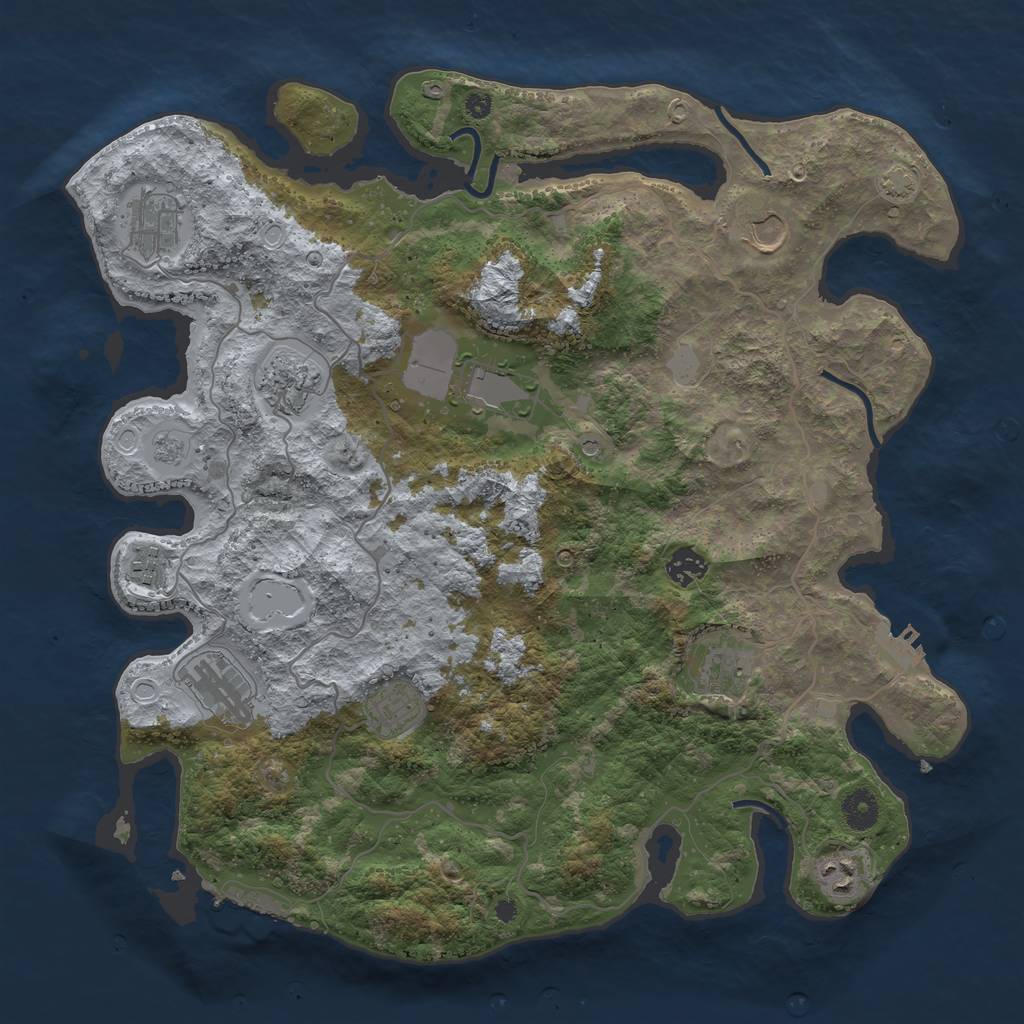 Rust Map: Procedural Map, Size: 4000, Seed: 170944913, 18 Monuments