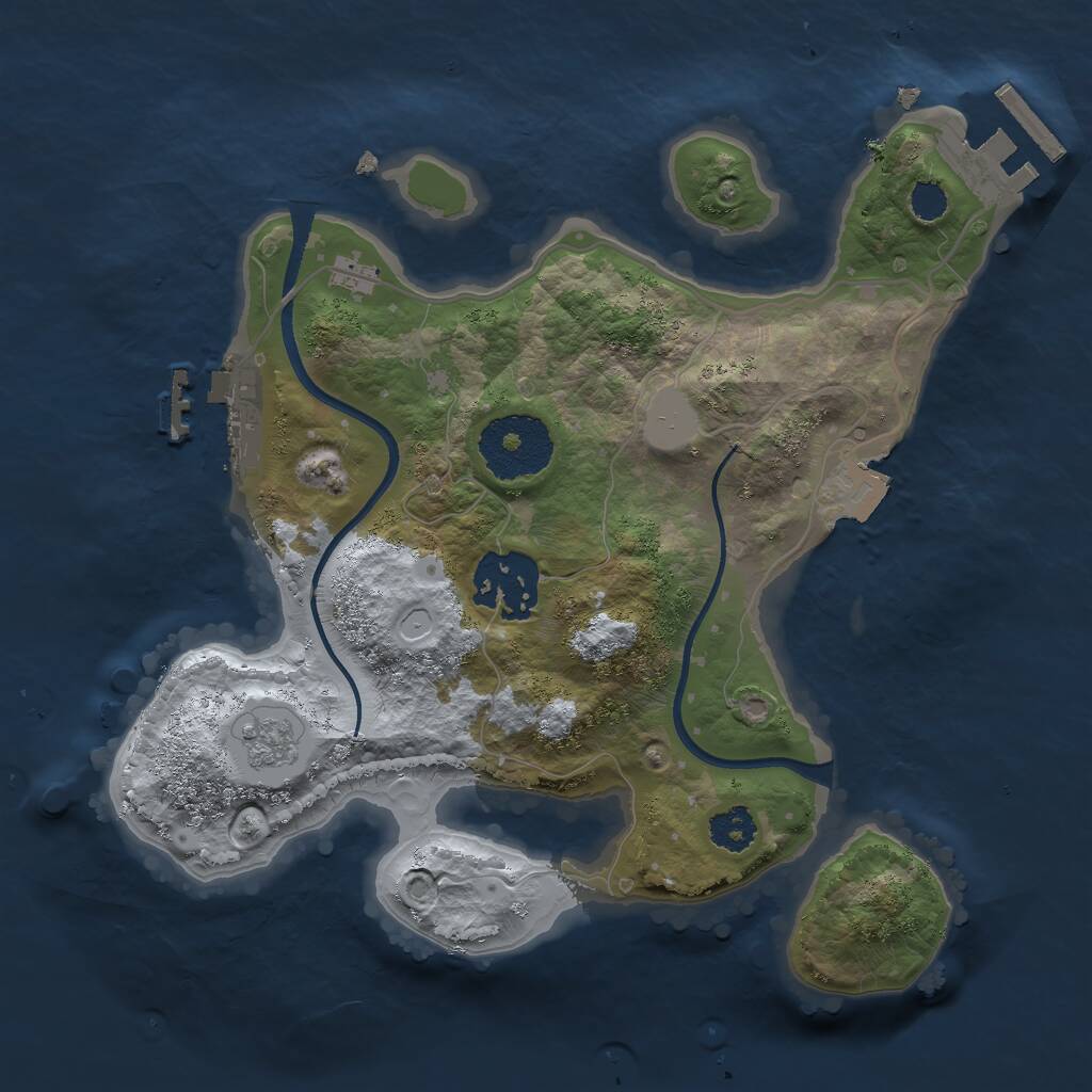 Rust Map: Procedural Map, Size: 2400, Seed: 292426358, 5 Monuments