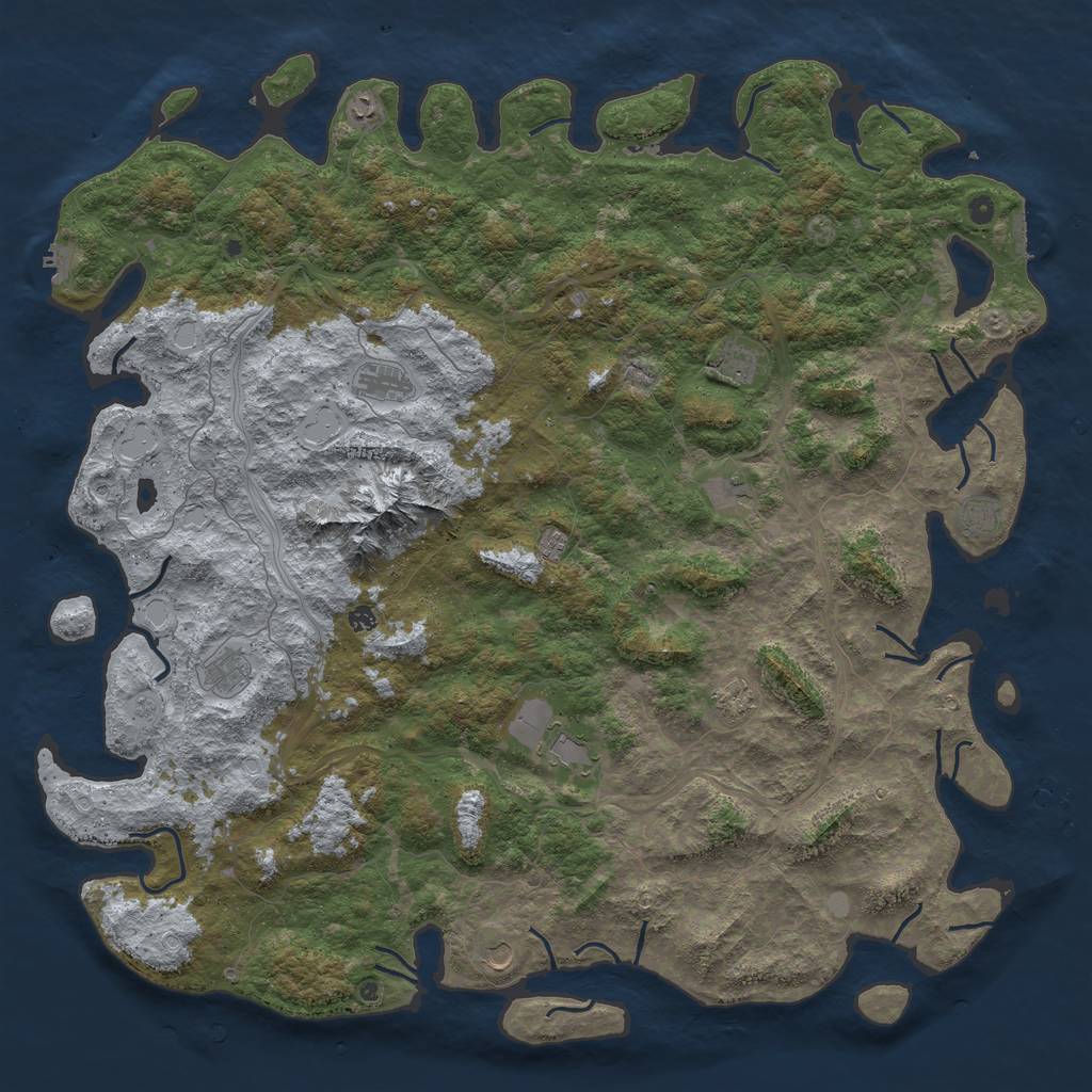 Rust Map: Procedural Map, Size: 6000, Seed: 561485648, 18 Monuments