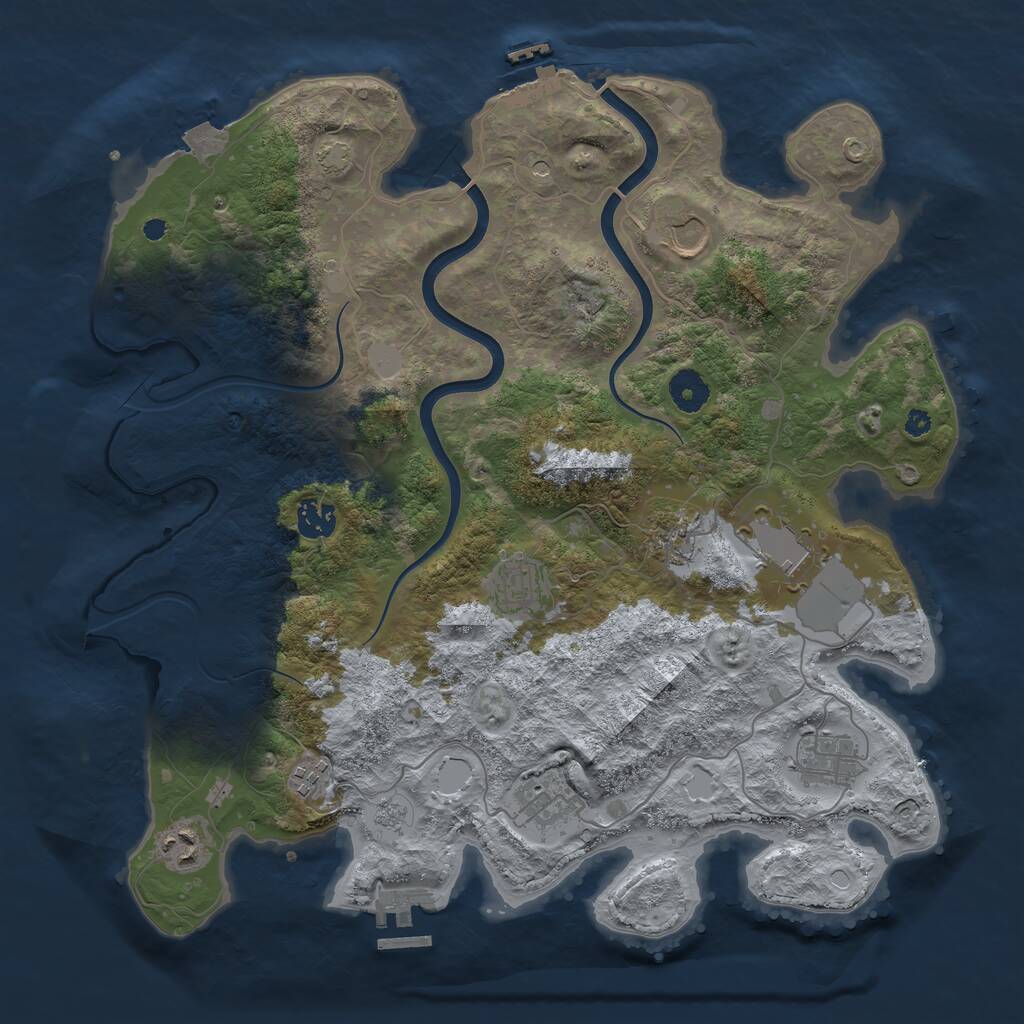 Rust Map: Procedural Map, Size: 3800, Seed: 586308189, 15 Monuments