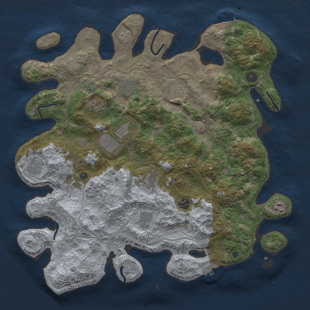 Rust Map: Procedural Map, Size: 4250, Seed: 17022022, 18 Monuments