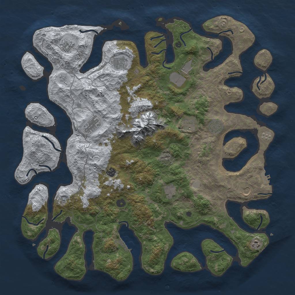 Rust Map: Procedural Map, Size: 5000, Seed: 24631, 20 Monuments