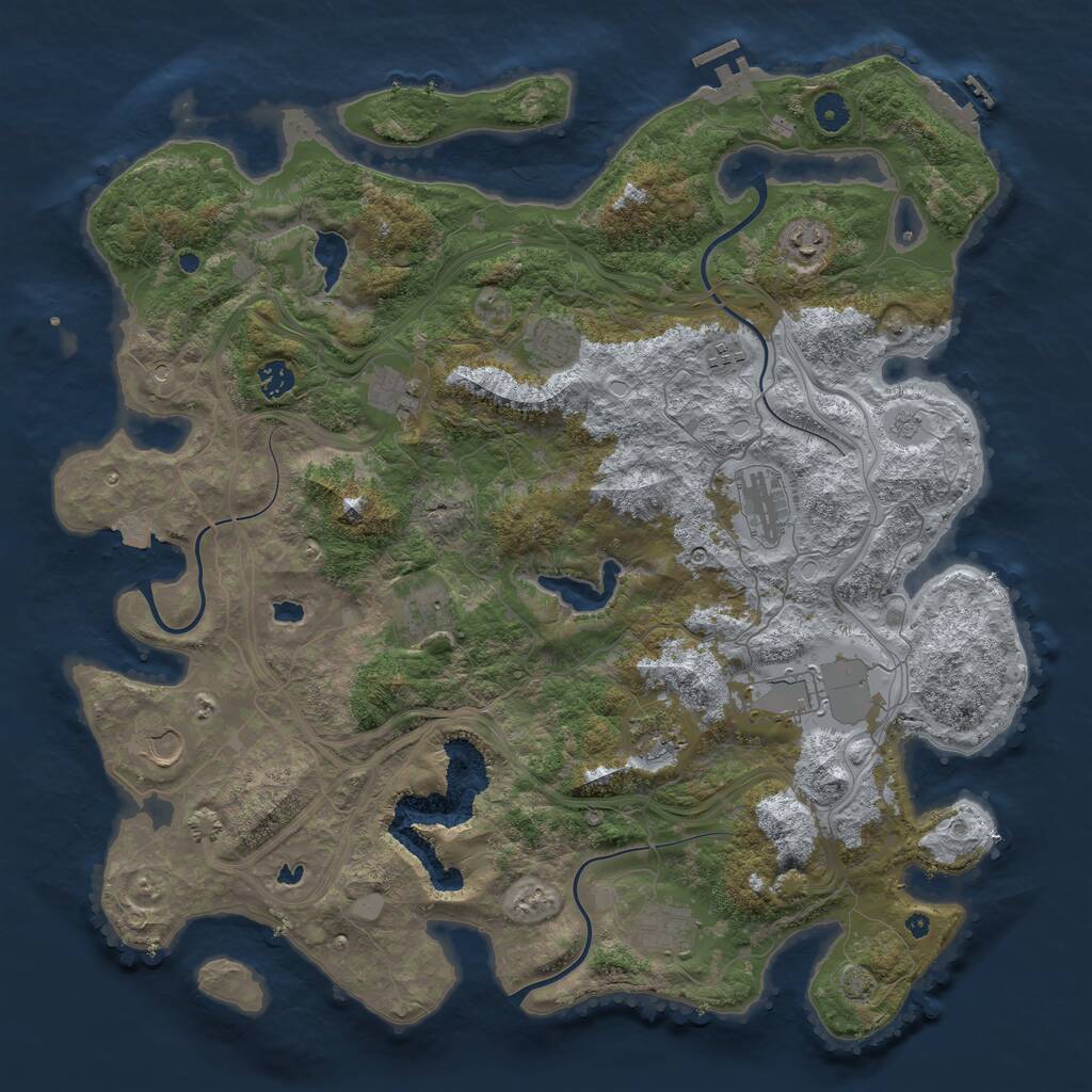 Rust Map: Procedural Map, Size: 4500, Seed: 752018, 17 Monuments