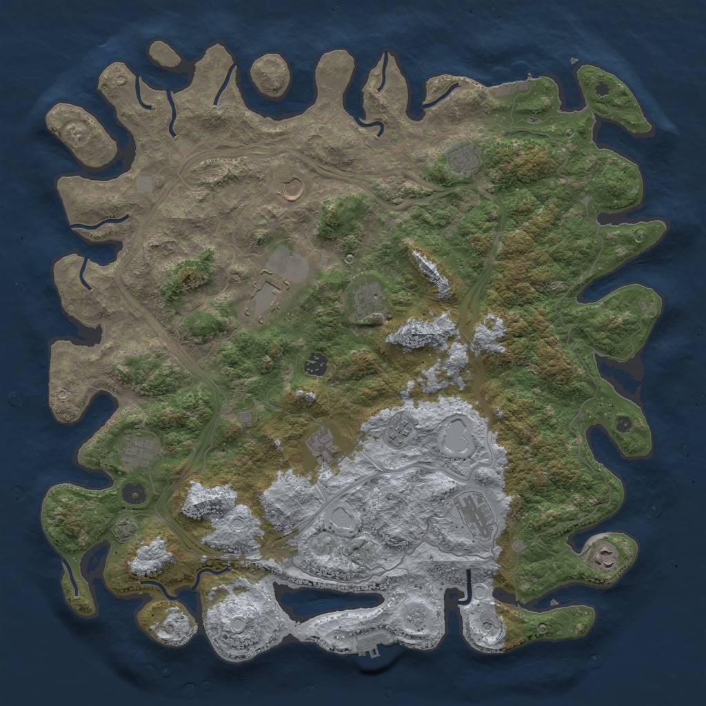 Rust Map: Procedural Map, Size: 4600, Seed: 9786987, 18 Monuments