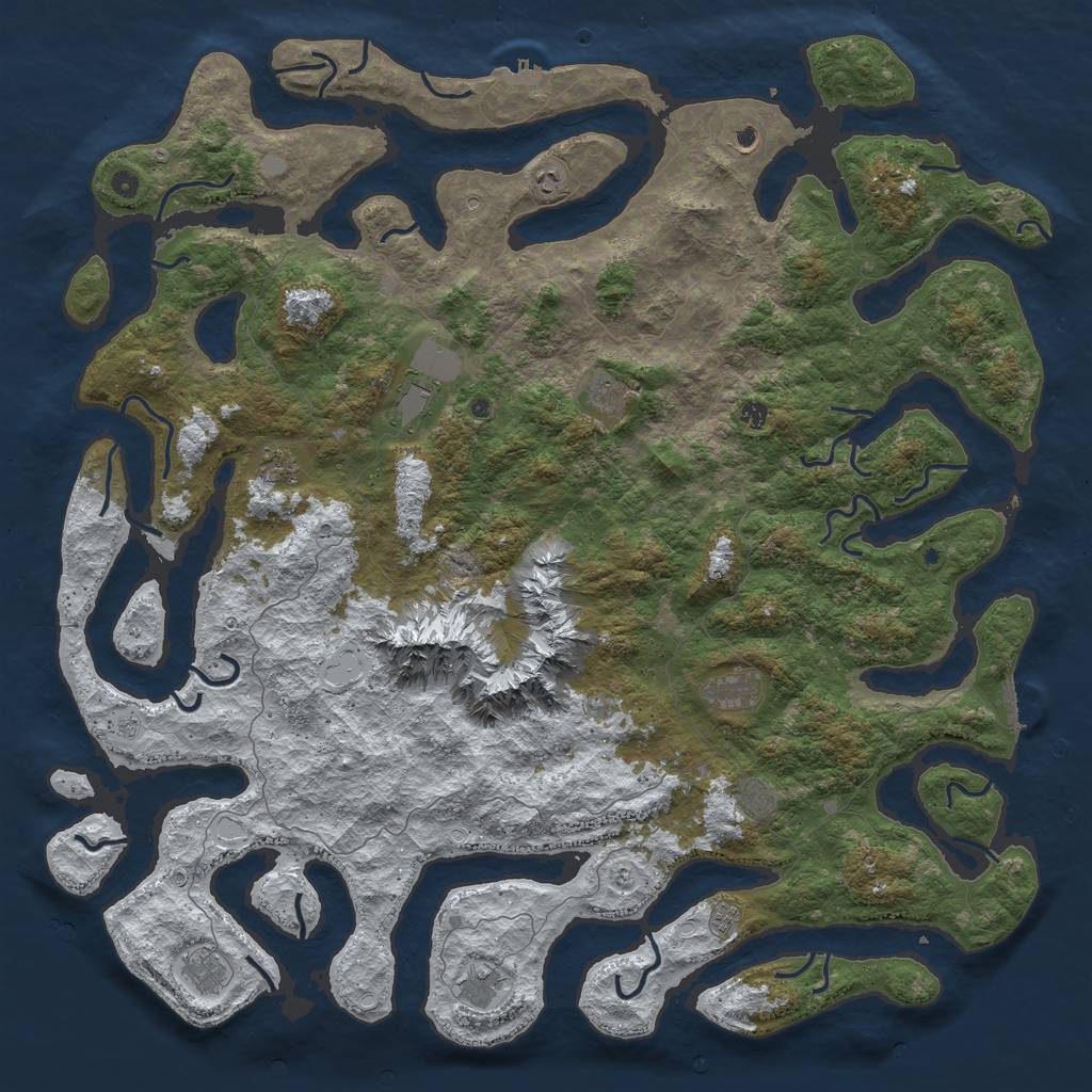 Rust Map: Procedural Map, Size: 6000, Seed: 755670888, 20 Monuments