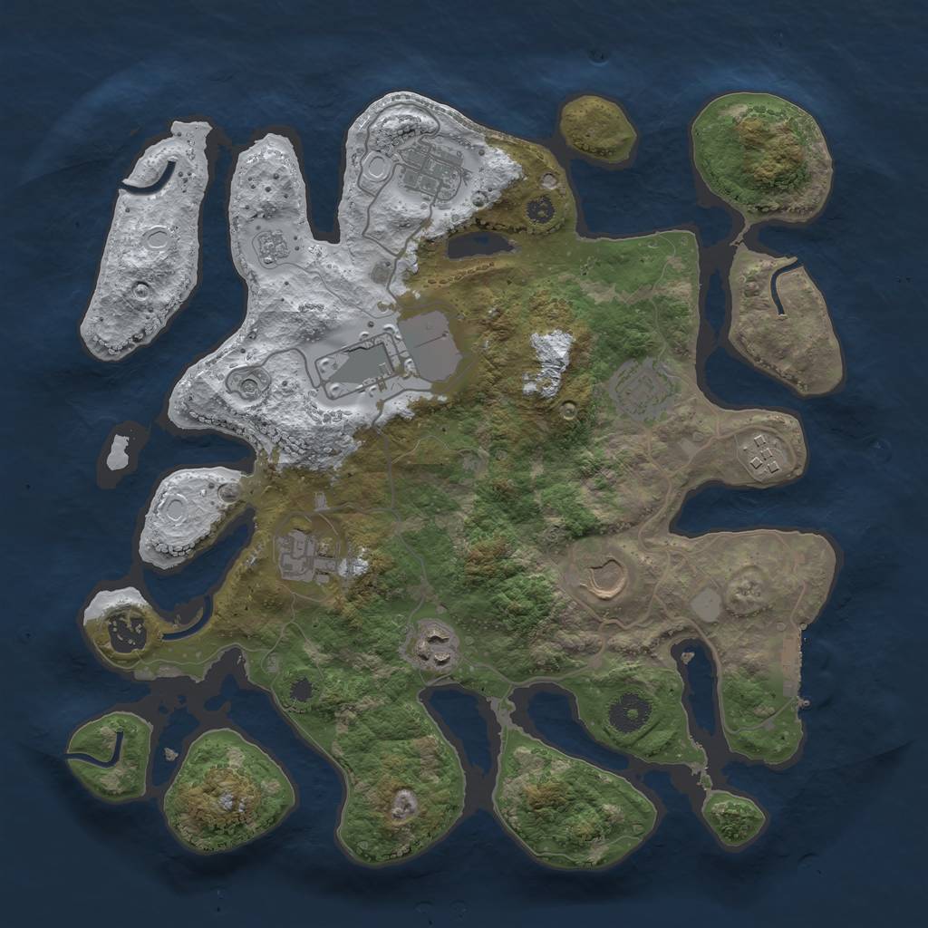 Rust Map: Procedural Map, Size: 3500, Seed: 1807536945, 16 Monuments