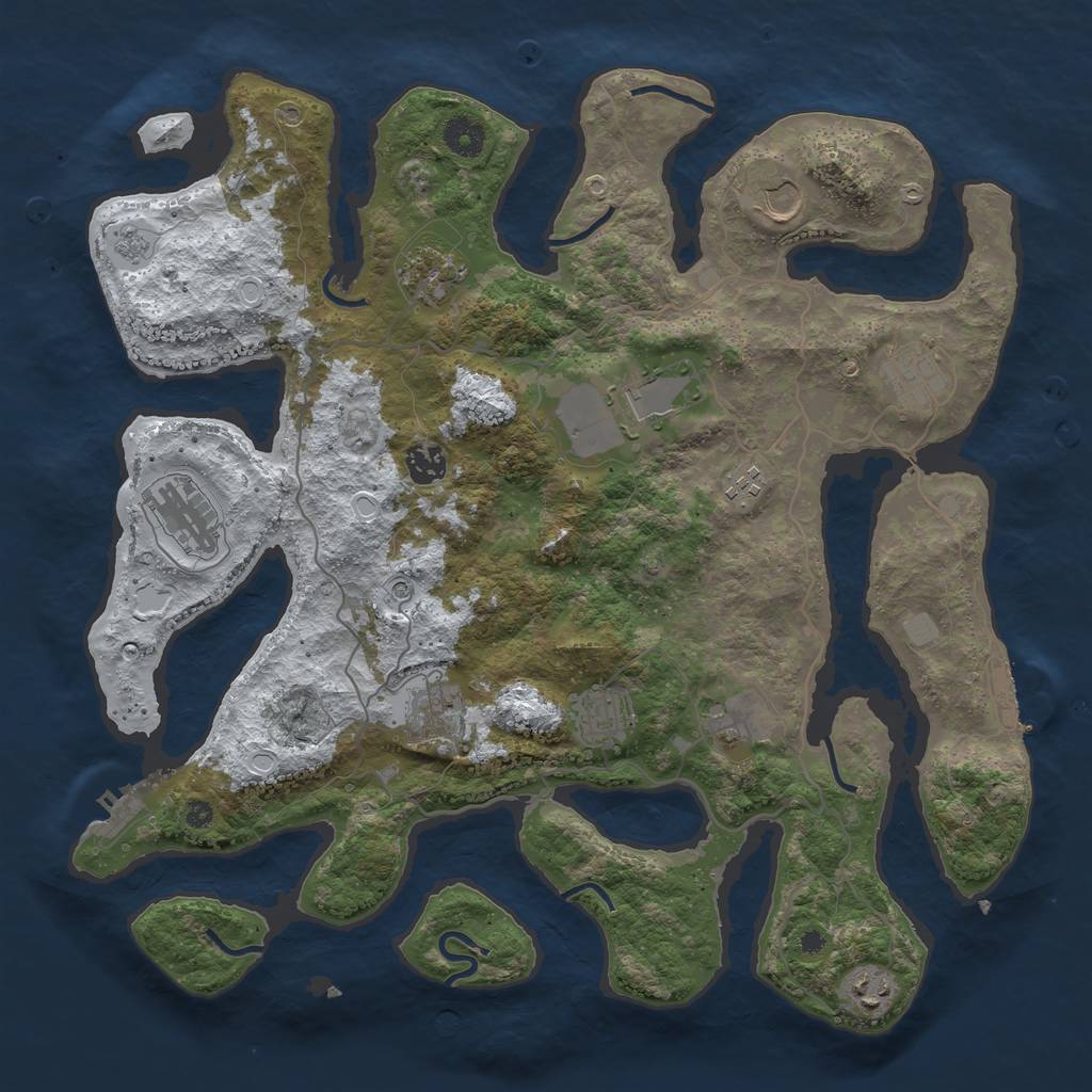 Rust Map: Procedural Map, Size: 4000, Seed: 207855, 20 Monuments