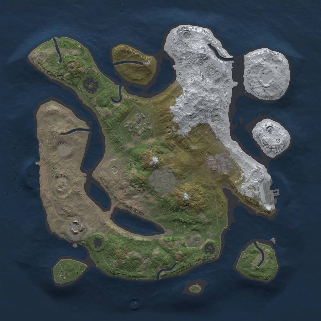 Rust Map: Procedural Map, Size: 3000, Seed: 1318276274, 13 Monuments