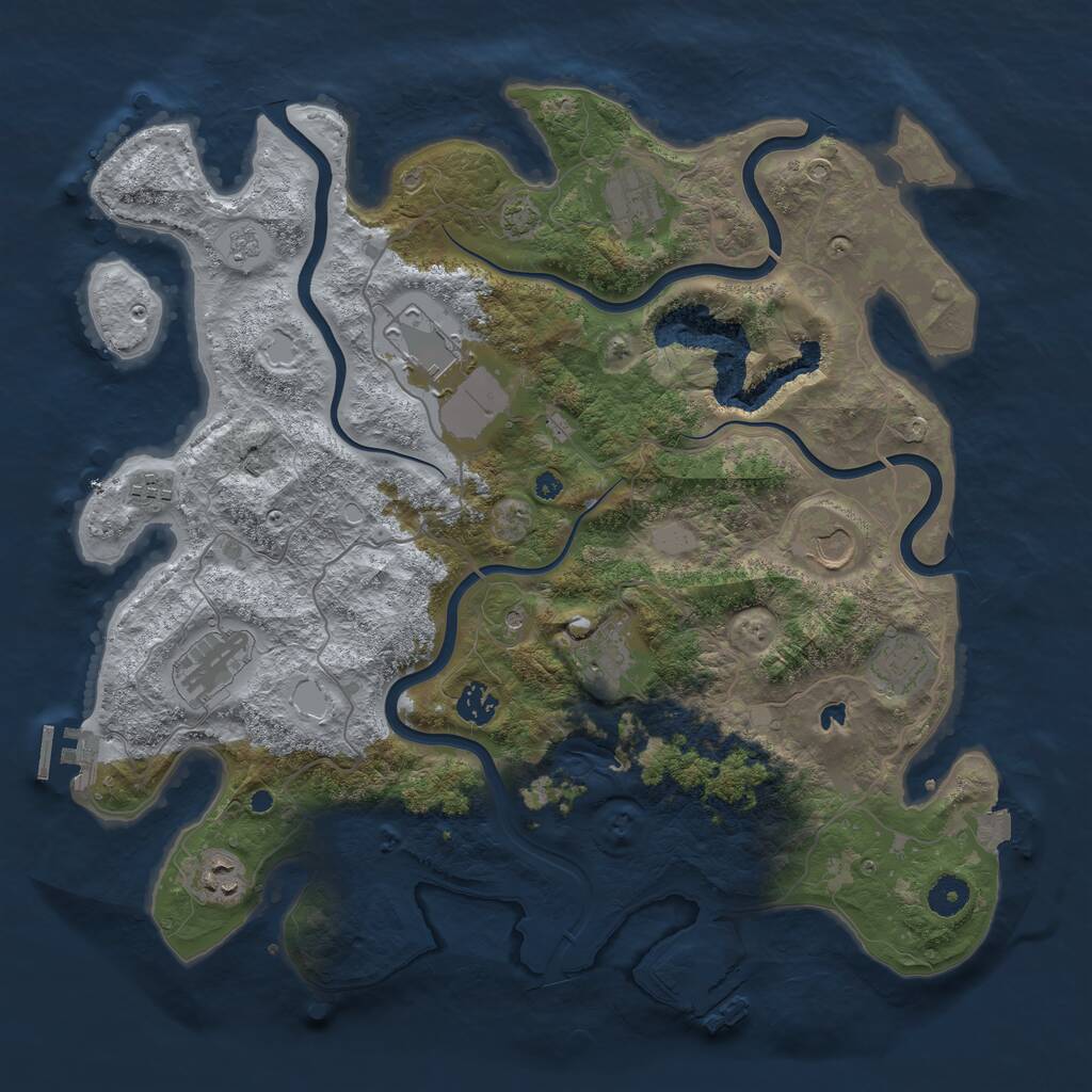 Rust Map: Procedural Map, Size: 4050, Seed: 2086286962, 15 Monuments