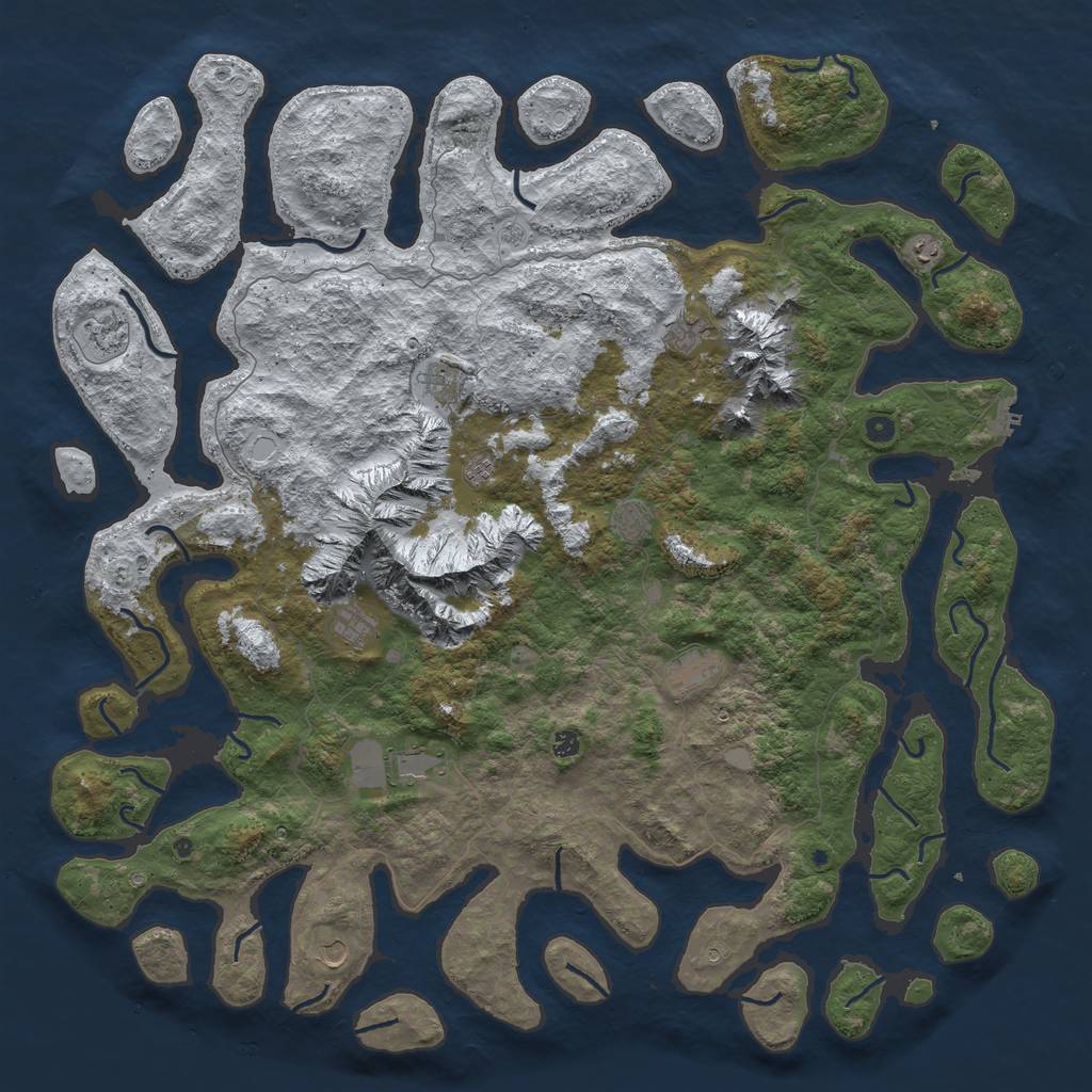 Rust Map: Procedural Map, Size: 6000, Seed: 342021, 19 Monuments