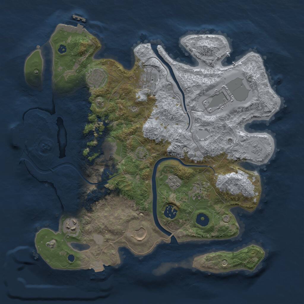 Rust Map: Procedural Map, Size: 3500, Seed: 5103, 15 Monuments