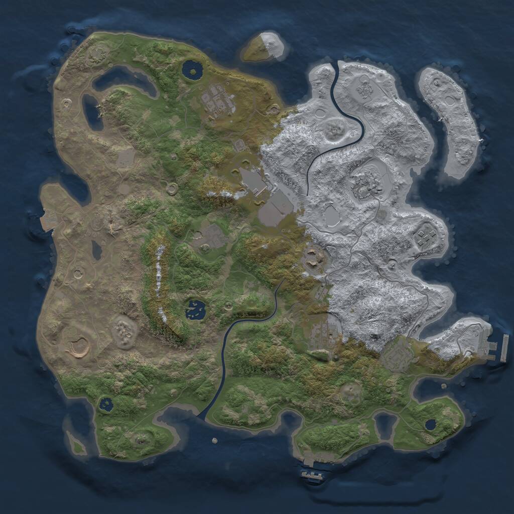 Rust Map: Procedural Map, Size: 3750, Seed: 867530, 16 Monuments