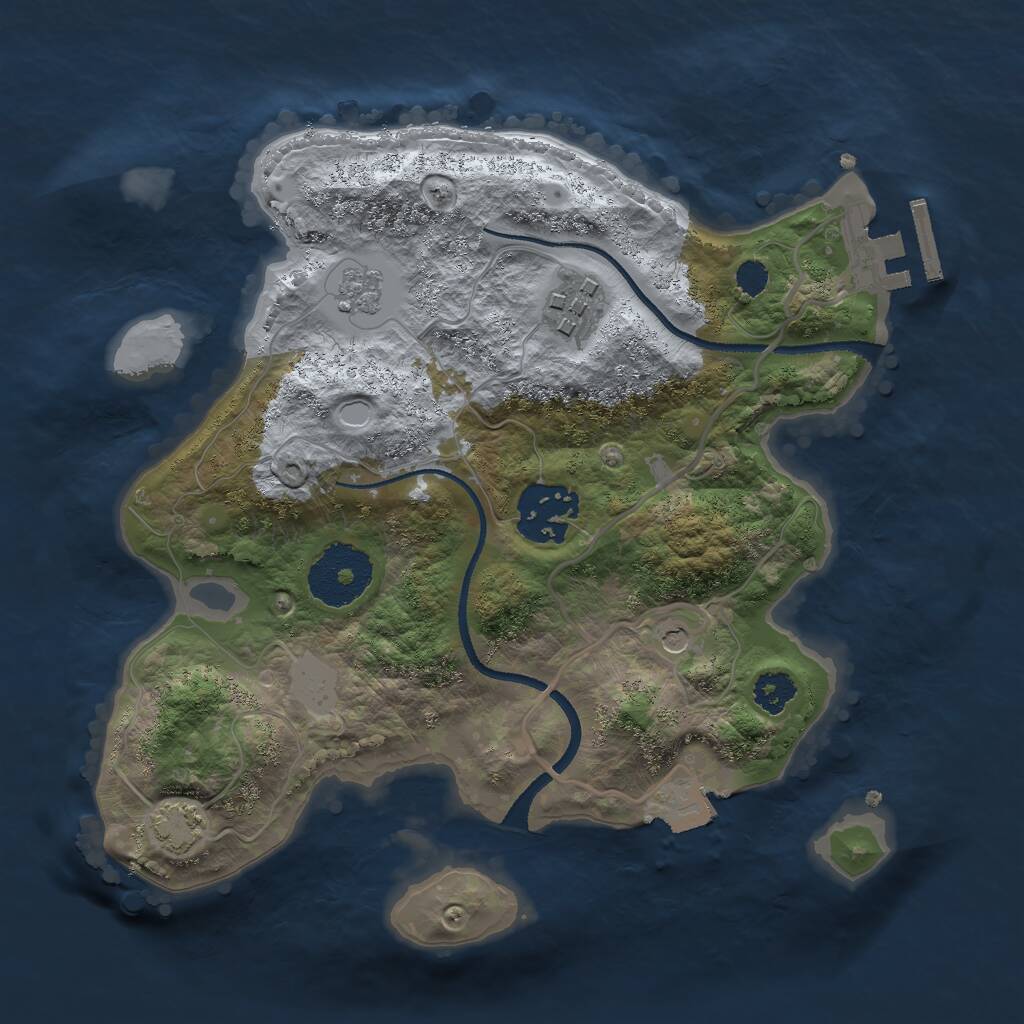 Rust Map: Procedural Map, Size: 2500, Seed: 600700, 7 Monuments