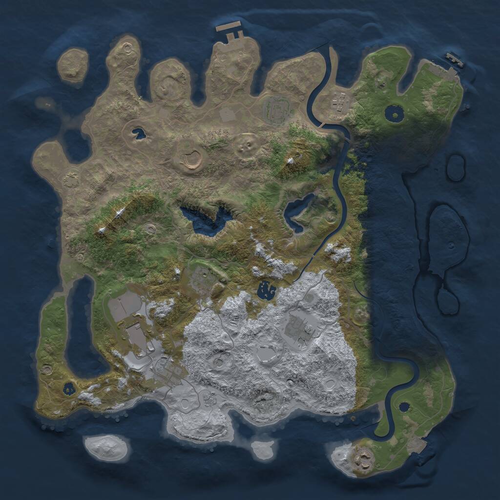 Rust Map: Procedural Map, Size: 4000, Seed: 51002911, 15 Monuments