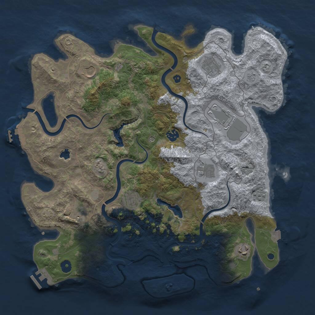 Rust Map: Procedural Map, Size: 4000, Seed: 2271877, 15 Monuments