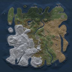 Thumbnail Rust Map: Procedural Map, Size: 4000, Seed: 697, 18 Monuments