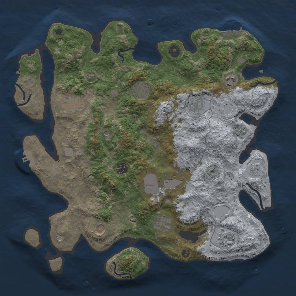 Rust Map: Procedural Map, Size: 3800, Seed: 346545752, 17 Monuments