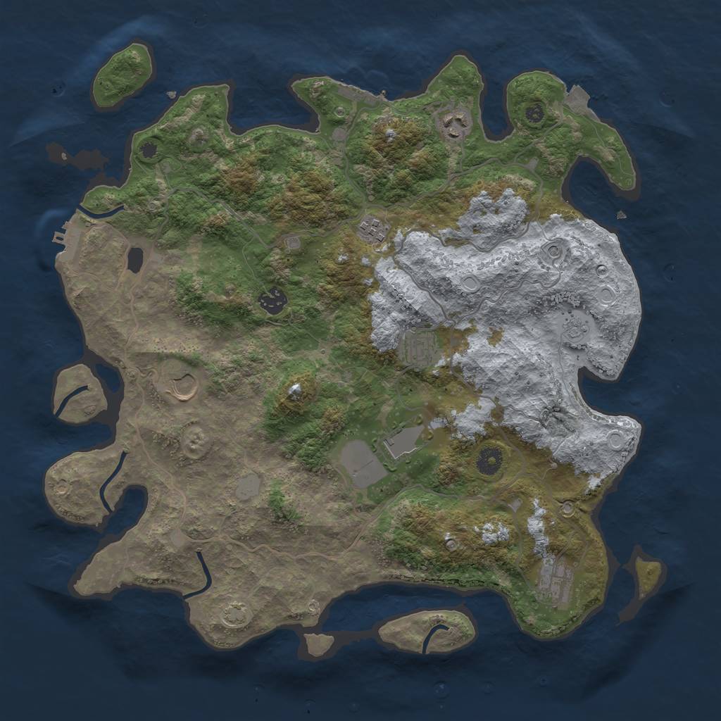 Rust Map: Procedural Map, Size: 4000, Seed: 7373753, 15 Monuments