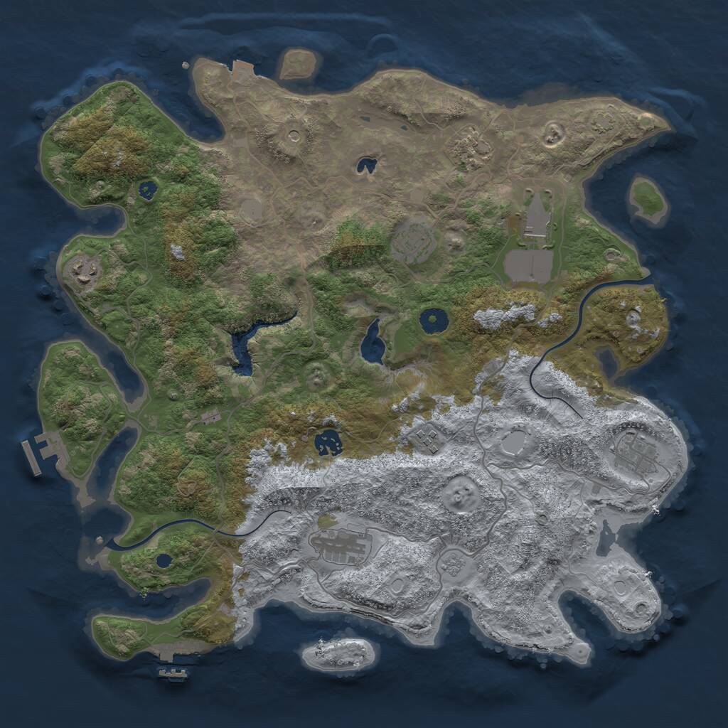 Rust Map: Procedural Map, Size: 4000, Seed: 6744, 14 Monuments