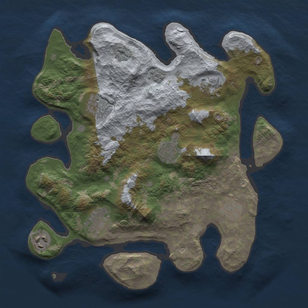Rust Map: Barren, Size: 3200, Seed: 167, 10 Monuments