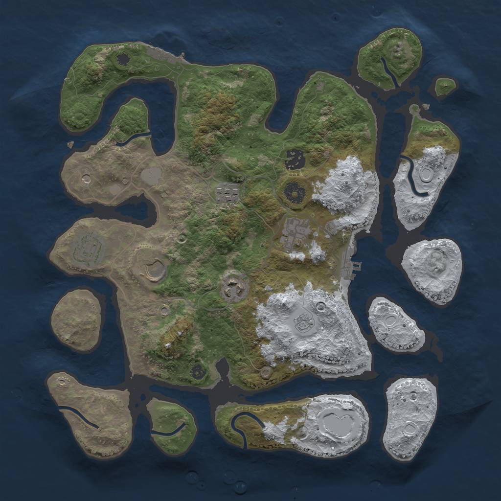 Rust Map: Procedural Map, Size: 3500, Seed: 1666601244, 15 Monuments