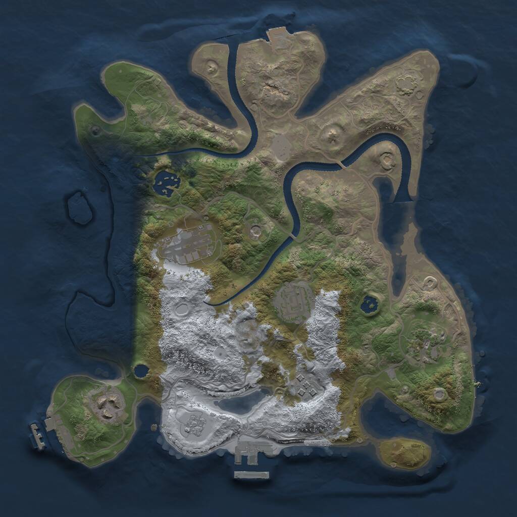 Rust Map: Procedural Map, Size: 3000, Seed: 631365298, 12 Monuments