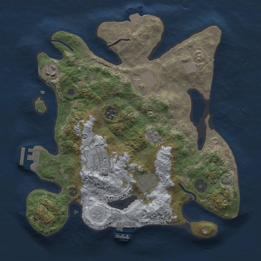Rust Map: Procedural Map, Size: 3000, Seed: 631365298, 11 Monuments