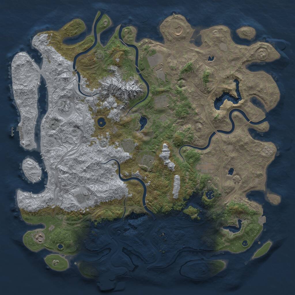 Rust Map: Procedural Map, Size: 5000, Seed: 20220204, 17 Monuments