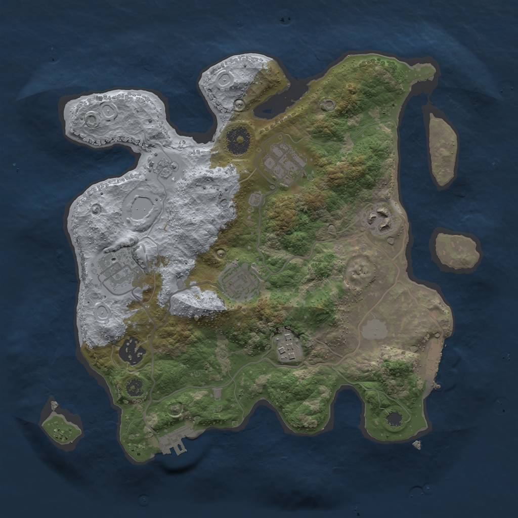 Rust Map: Procedural Map, Size: 3000, Seed: 1000018, 12 Monuments