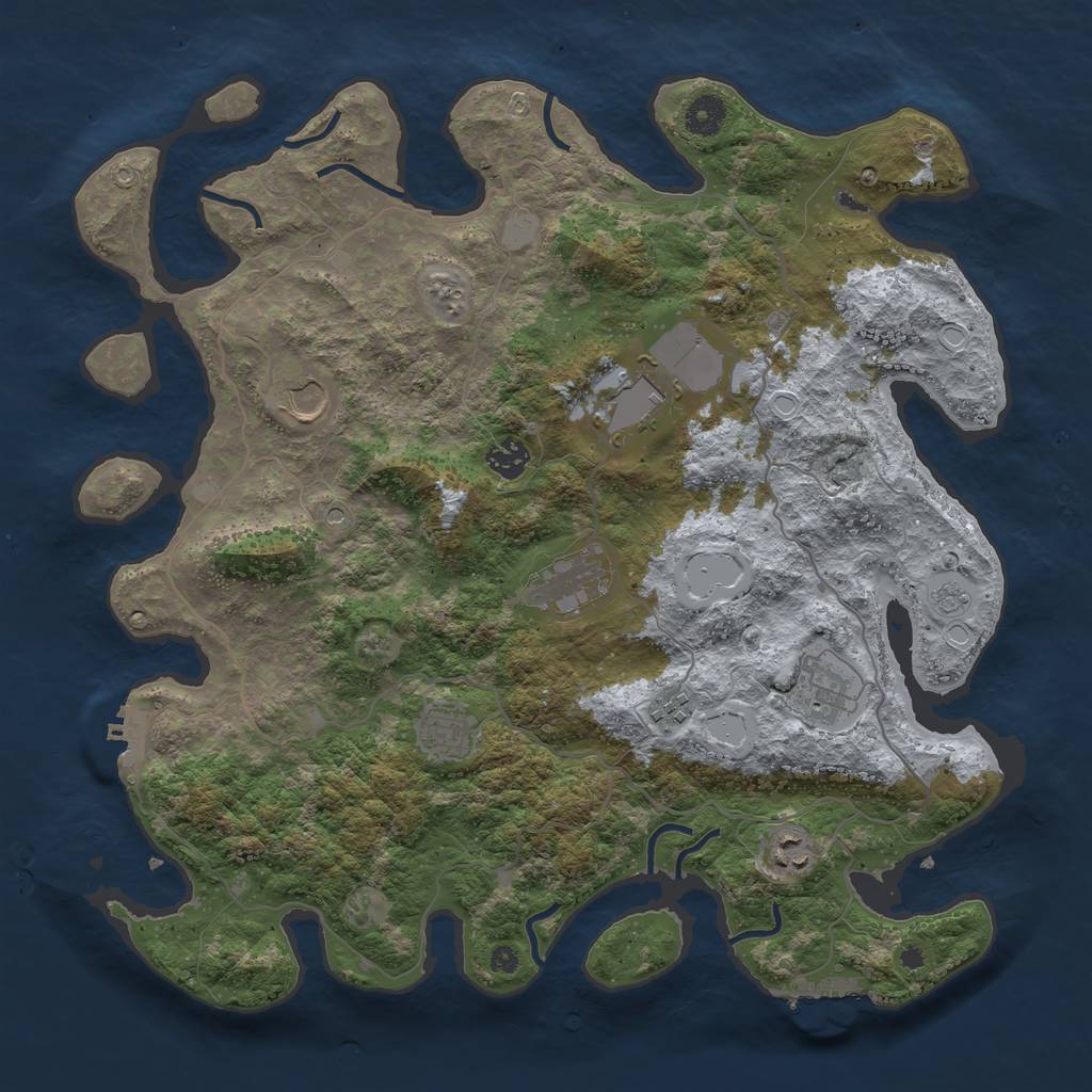 Rust Map: Procedural Map, Size: 4000, Seed: 1032022, 15 Monuments
