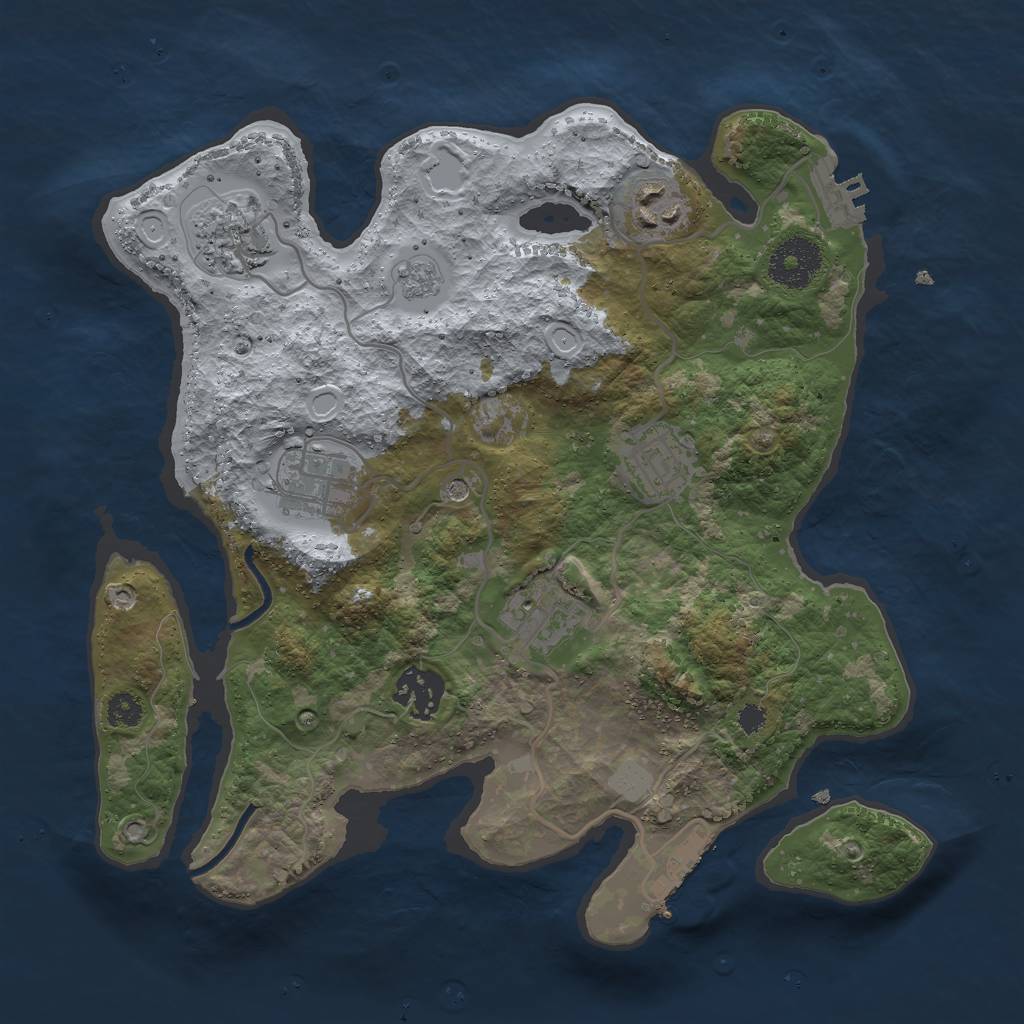 Rust Map: Procedural Map, Size: 3000, Seed: 797791026, 13 Monuments