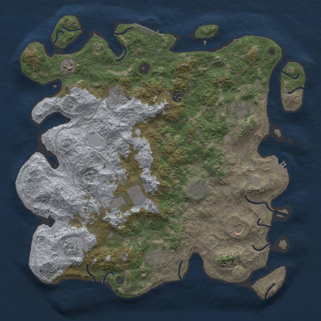 Rust Map: Procedural Map, Size: 4200, Seed: 9218, 18 Monuments