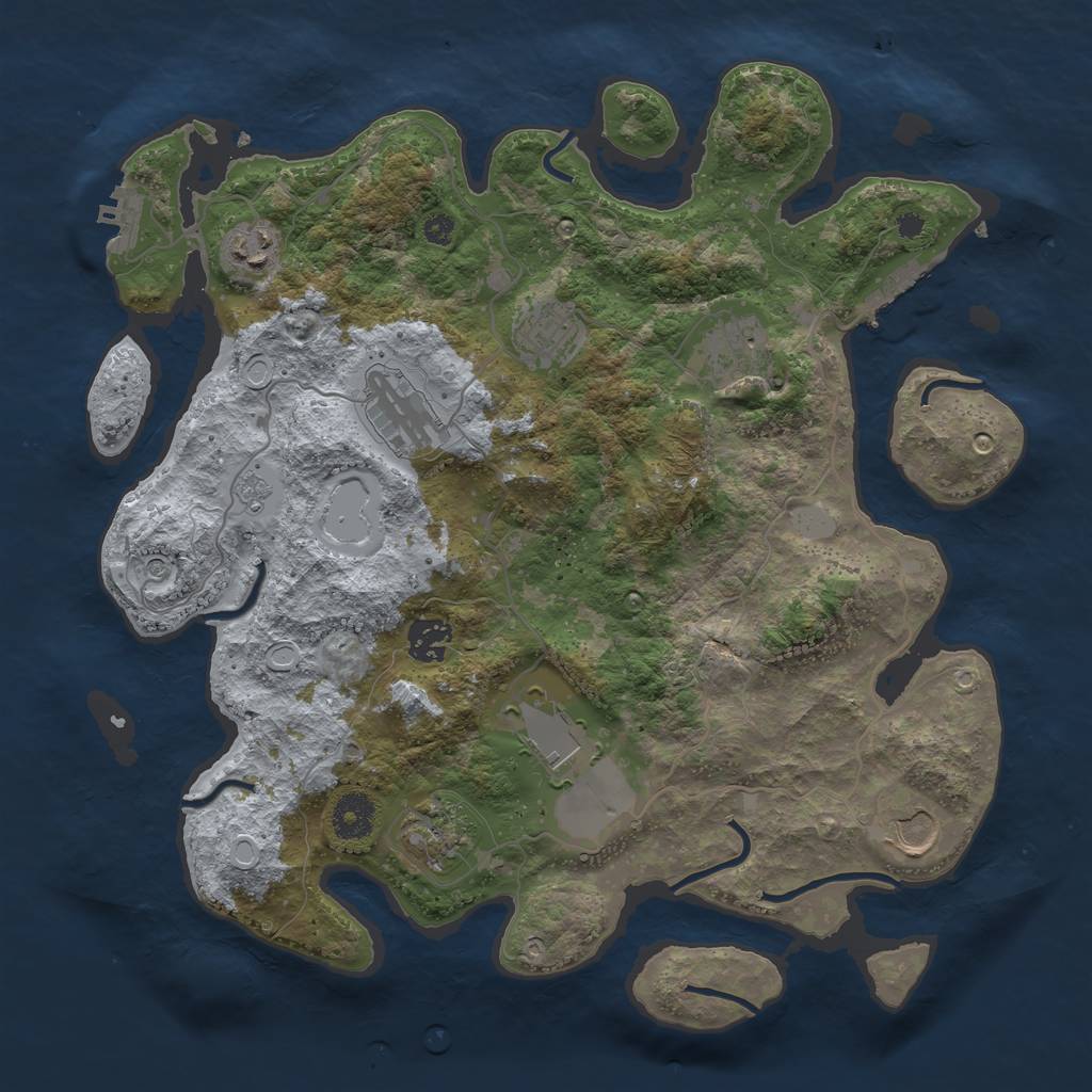 Rust Map: Procedural Map, Size: 3600, Seed: 22022022, 15 Monuments