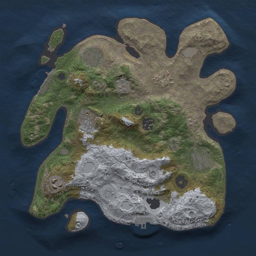 Rust Map: Procedural Map, Size: 3000, Seed: 6845618, 14 Monuments