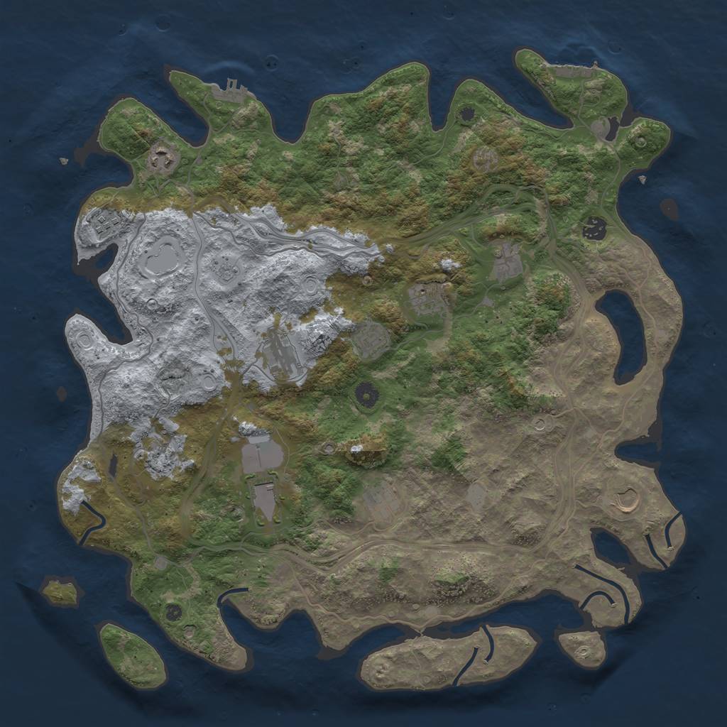 Rust Map: Procedural Map, Size: 4500, Seed: 1271465, 18 Monuments