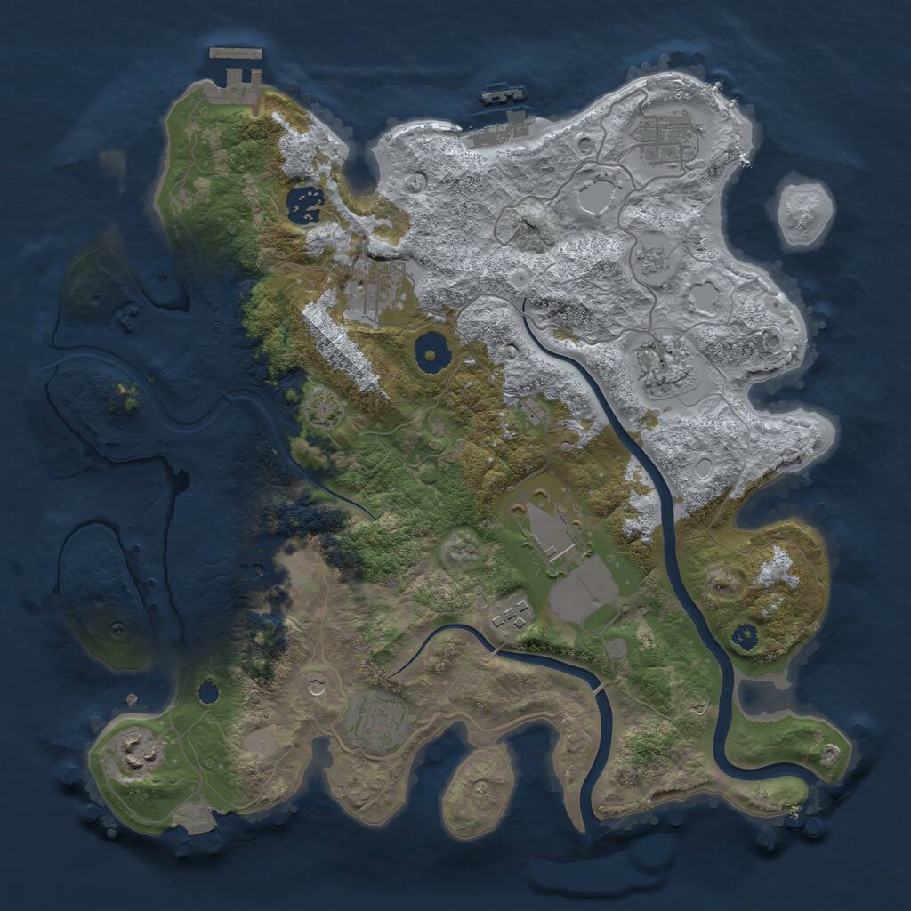 Rust Map: Procedural Map, Size: 3500, Seed: 1367764699, 15 Monuments