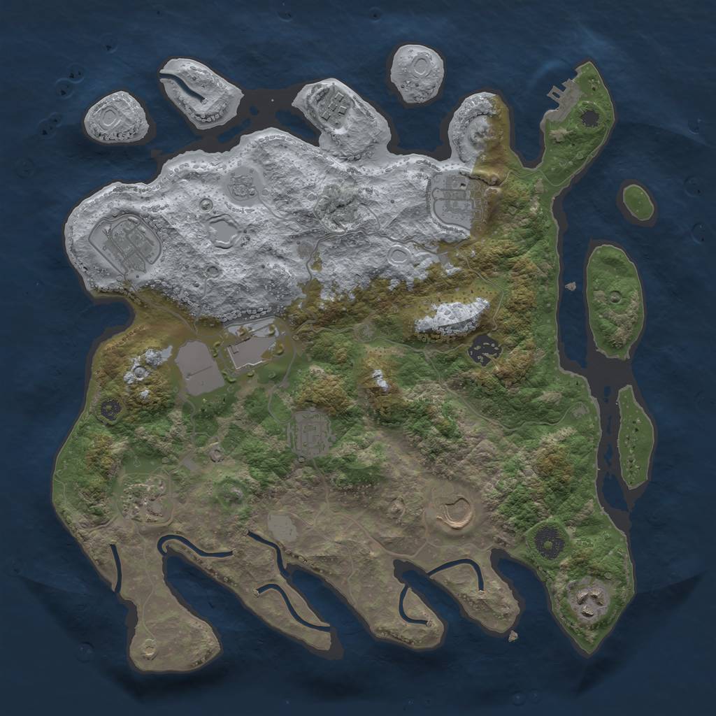 Rust Map: Procedural Map, Size: 3500, Seed: 220428221, 14 Monuments