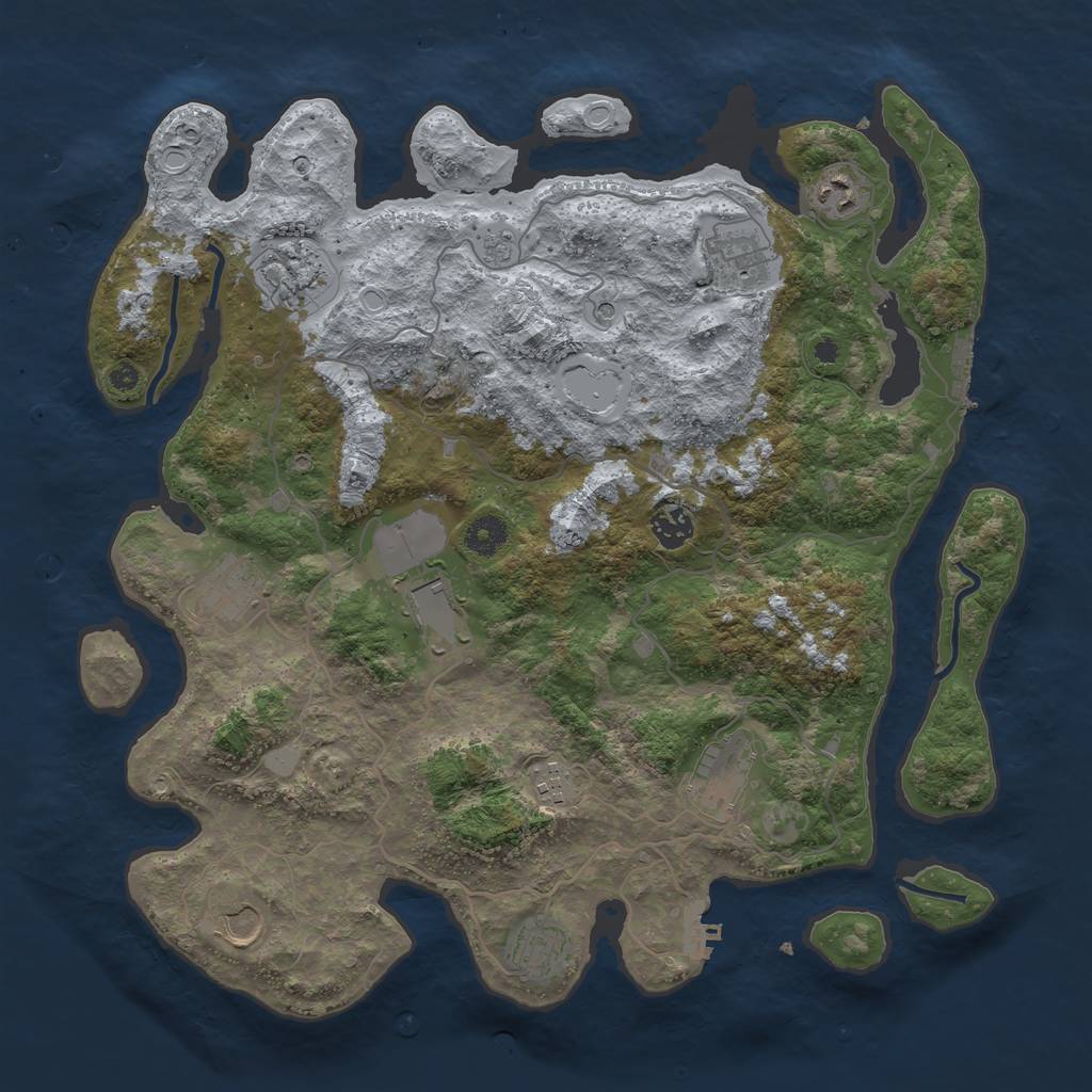 Rust Map: Procedural Map, Size: 4000, Seed: 529167264, 17 Monuments