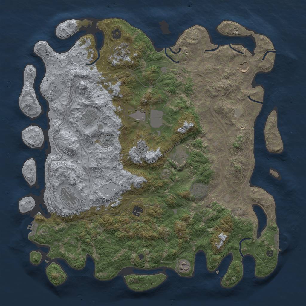 Rust Map: Procedural Map, Size: 4500, Seed: 6270524, 18 Monuments