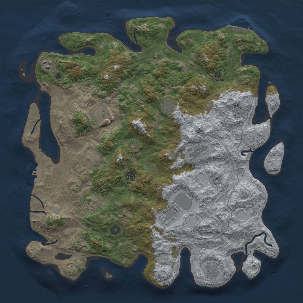 Rust Map: Procedural Map, Size: 4500, Seed: 254903456, 18 Monuments