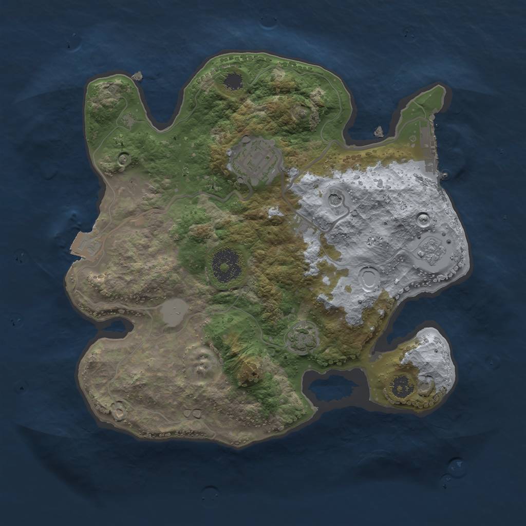 Rust Map: Procedural Map, Size: 2500, Seed: 61041, 8 Monuments