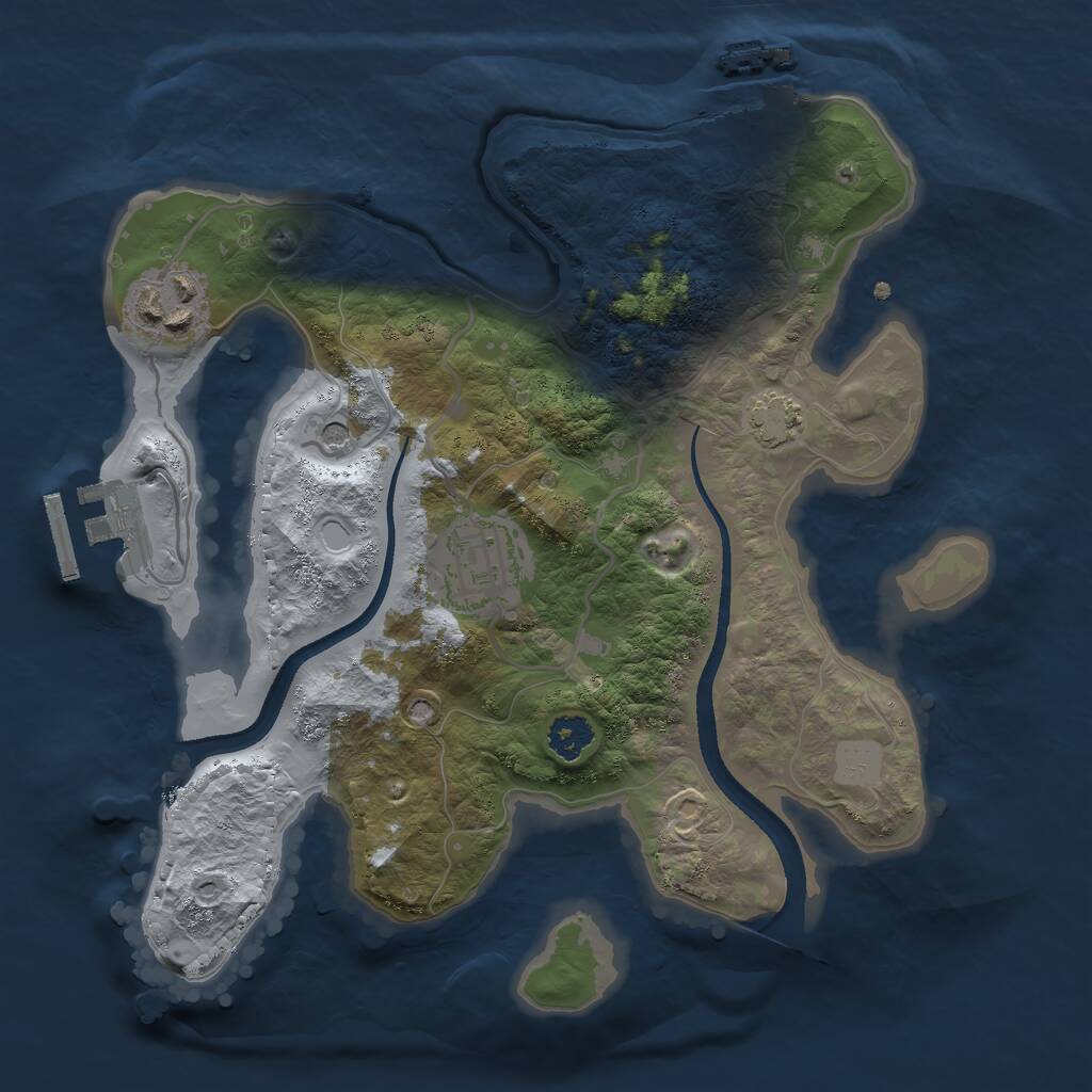 Rust Map: Procedural Map, Size: 2500, Seed: 2617583, 7 Monuments