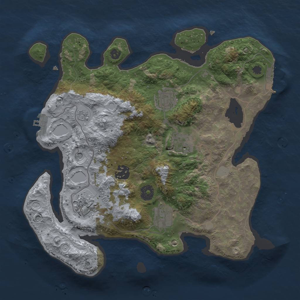 Rust Map: Procedural Map, Size: 3000, Seed: 1600165621, 12 Monuments