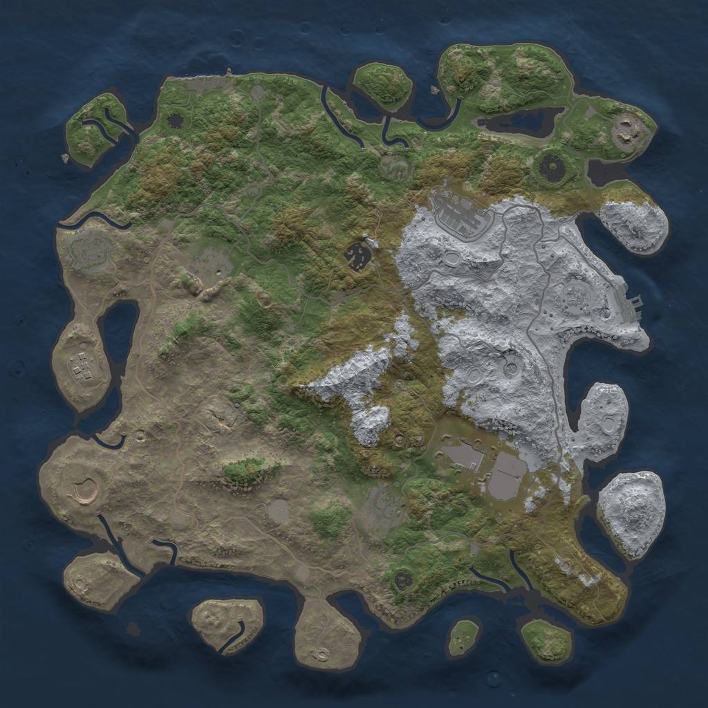 Rust Map: Procedural Map, Size: 4000, Seed: 254353350, 16 Monuments