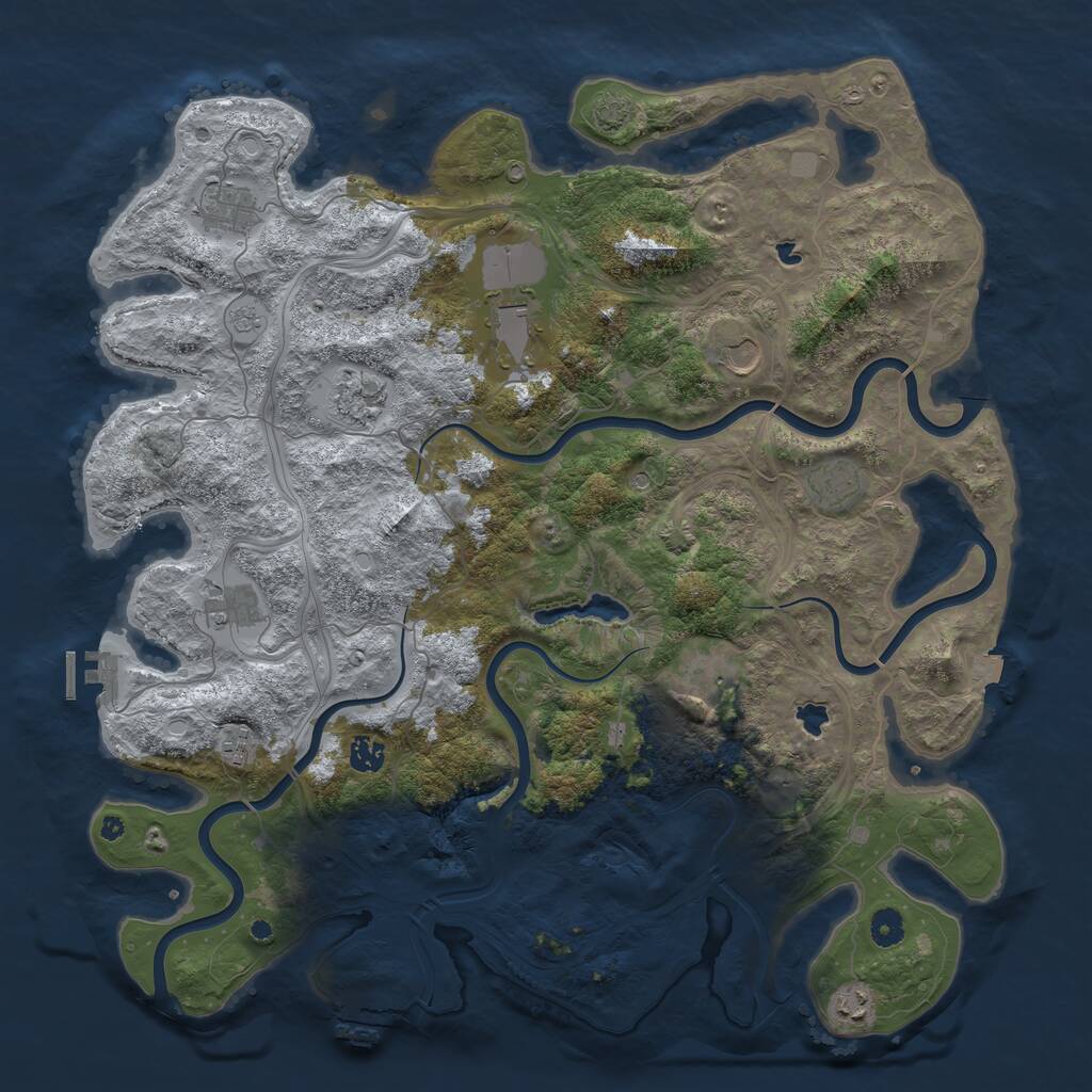 Rust Map: Procedural Map, Size: 4500, Seed: 60925798, 16 Monuments