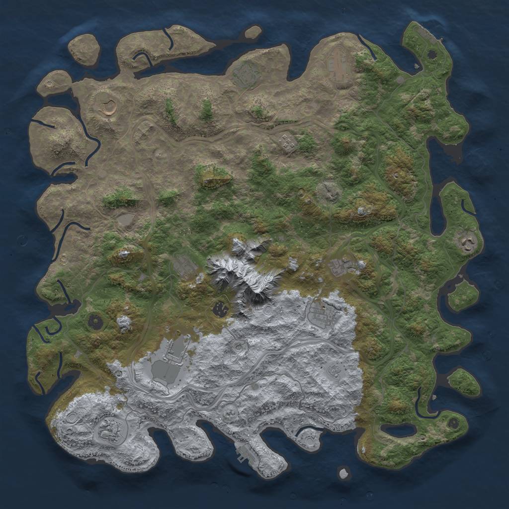 Rust Map: Procedural Map, Size: 5000, Seed: 1203487434, 18 Monuments
