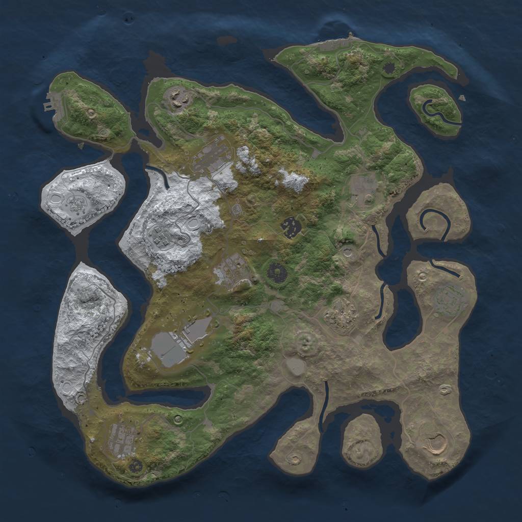 Rust Map: Procedural Map, Size: 3850, Seed: 1720210101, 20 Monuments