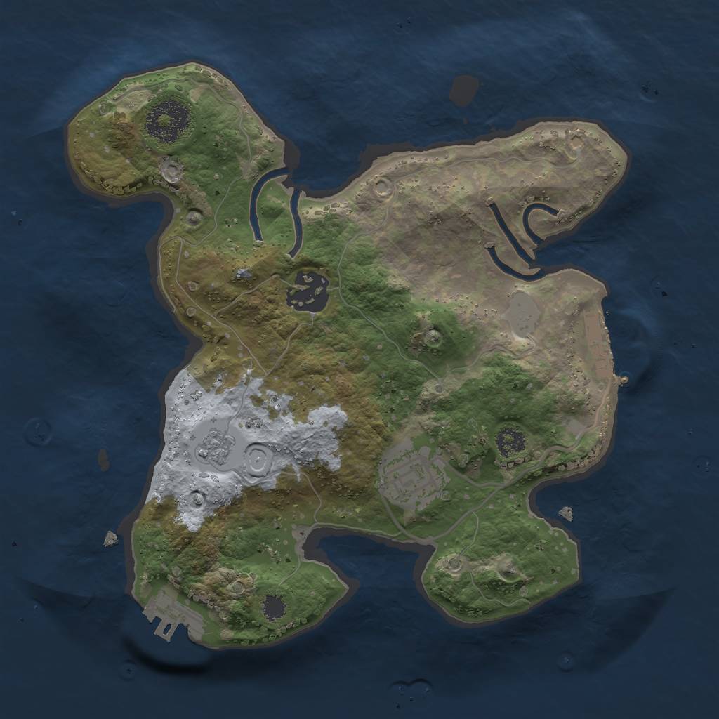 Rust Map: Procedural Map, Size: 2500, Seed: 1353184, 8 Monuments